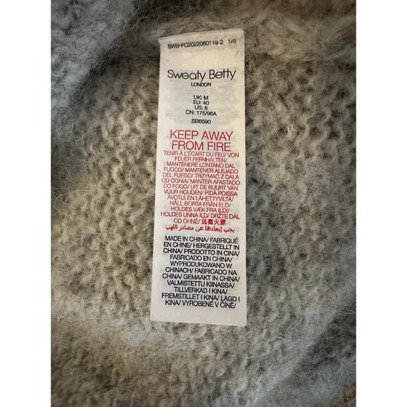 Sweaty Betty Alpaca Mohair Blend Hoodie Heather Gray Size M ScandiStyle - Picture 6 of 8